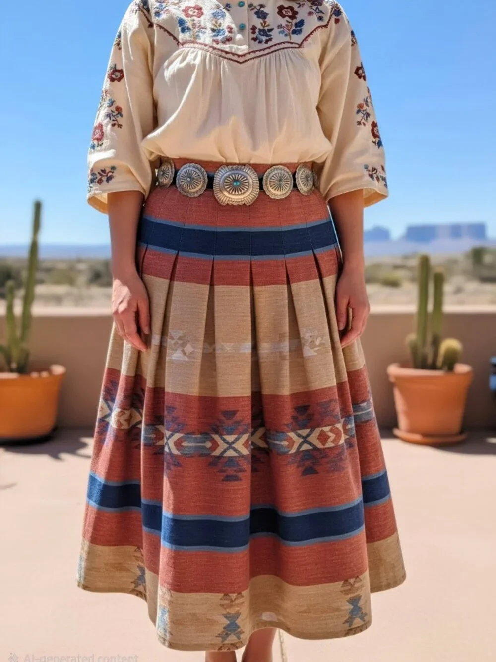 Vintage 1960's Gorgeous Large Concho Belt